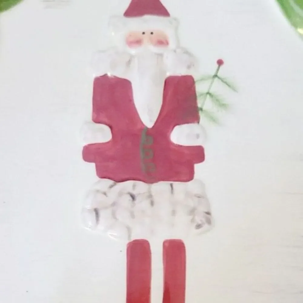 RARE Foreside Woodland Embossed Olde World Santa Serving‎ Platter